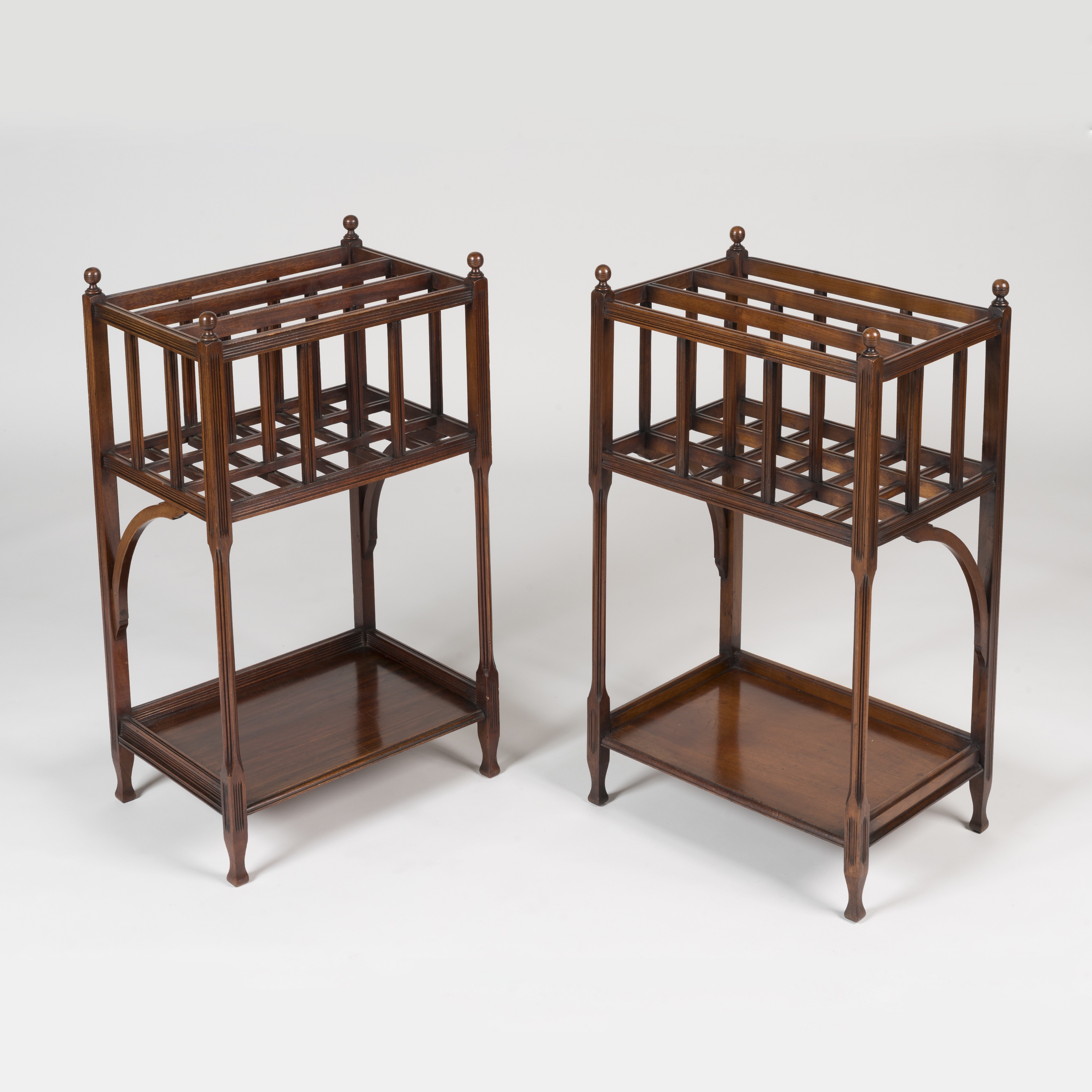 A Pair of Mahogany Tall Book Stands