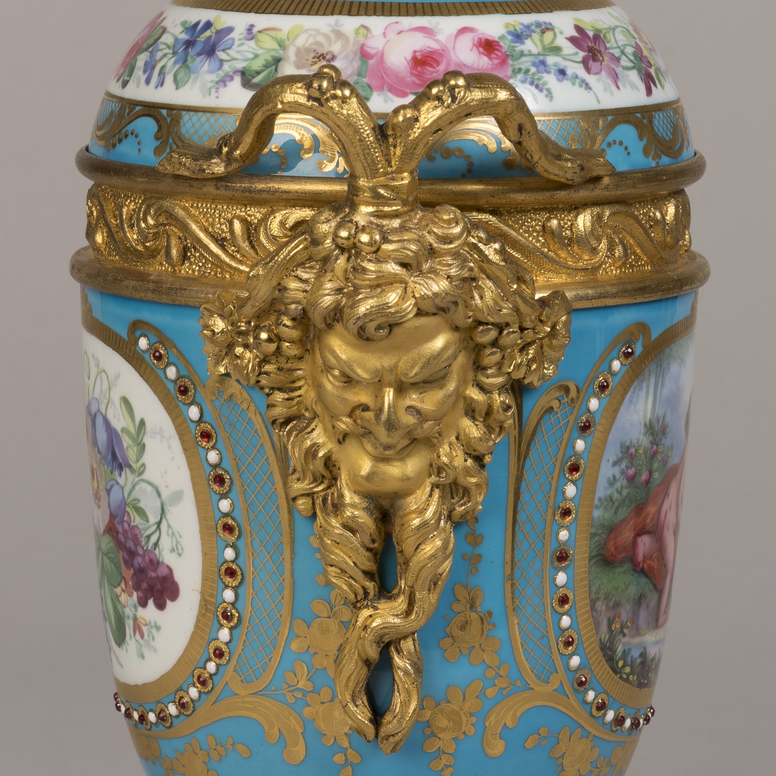 A Pair of Ormolu-Mounted Sèvres Style Vases