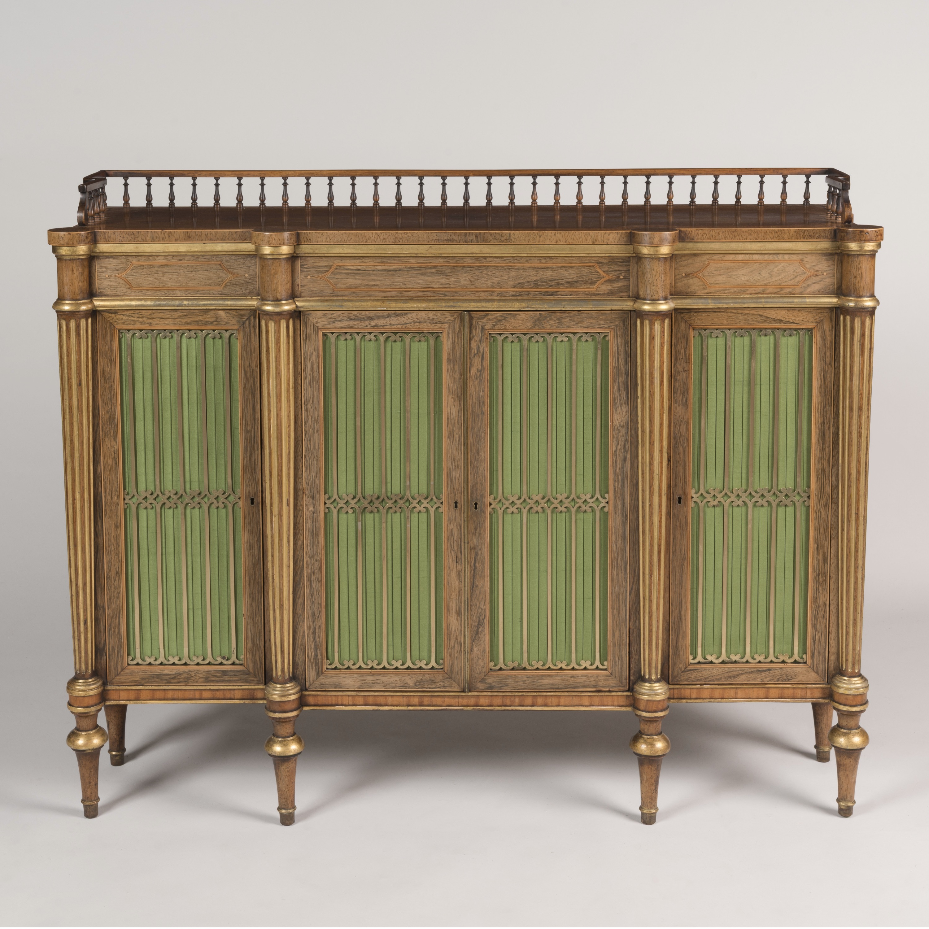 A Regency Rosewood Parcel Gilt Side Cabinet Attributed to Gillows