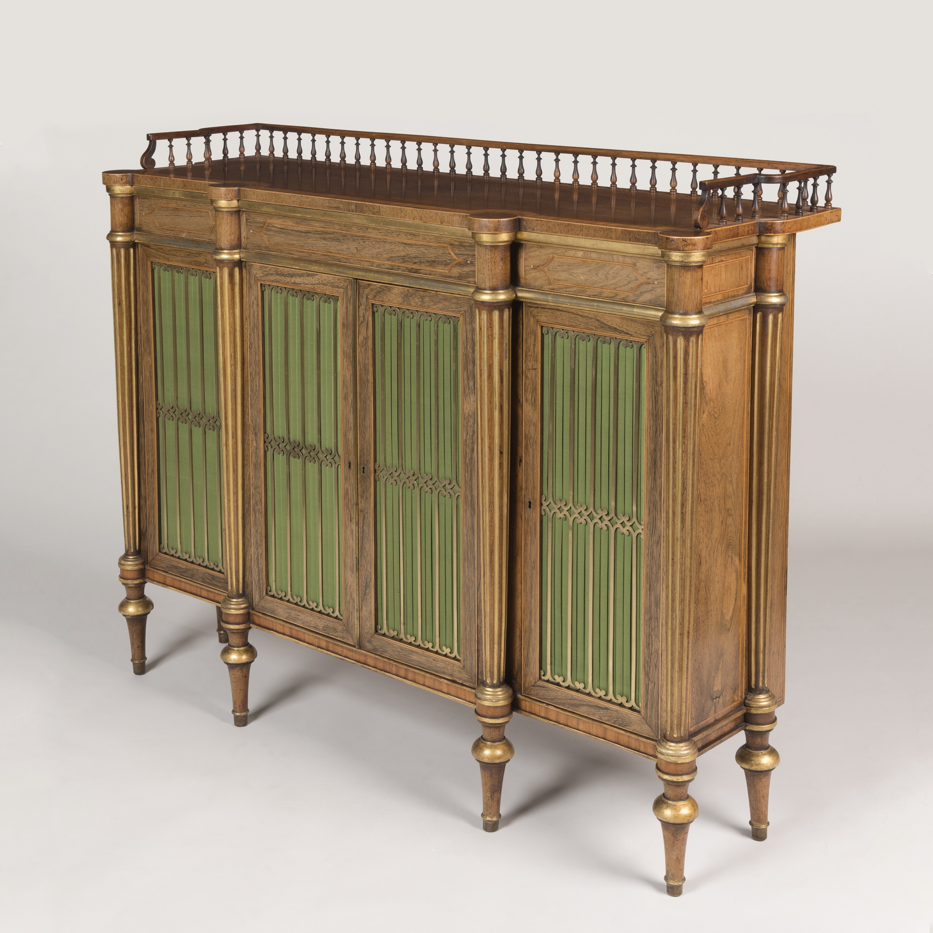 A Regency Rosewood Parcel Gilt Side Cabinet Attributed to Gillows