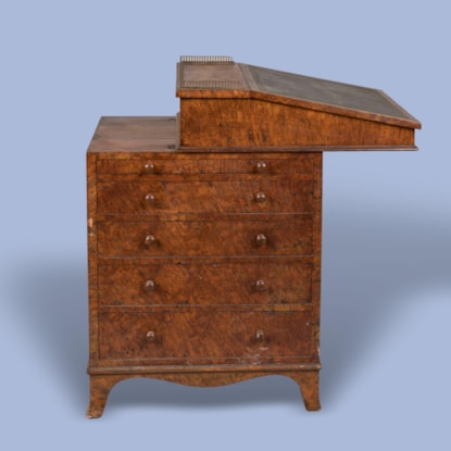 A Late Georgian Burr Elm Davenport Desk