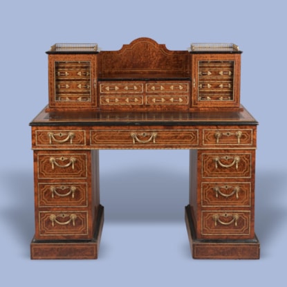 An Elegant Thuya Wood Pedestal Desk