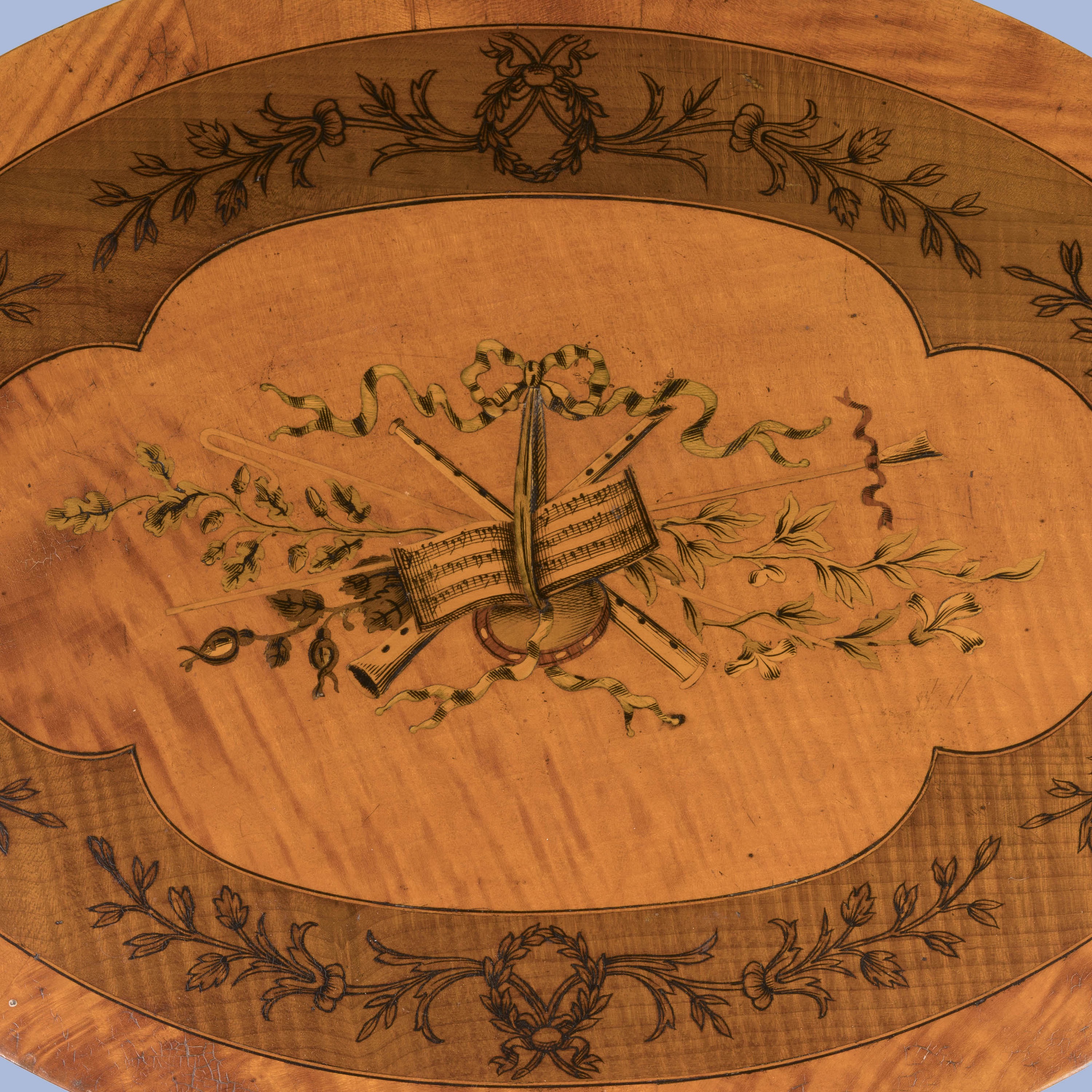 An Oval Satinwood Workbox