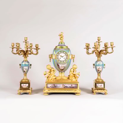 An Important Garniture de Cheminée in the Manner of Henry Dasson