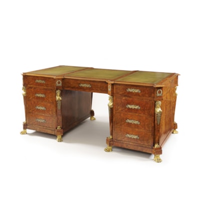 A Pedestal Desk in the French Empire Manner