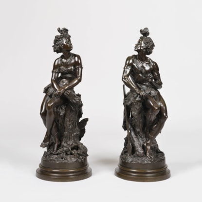 An African Couple By Frédérick Eugène Piat