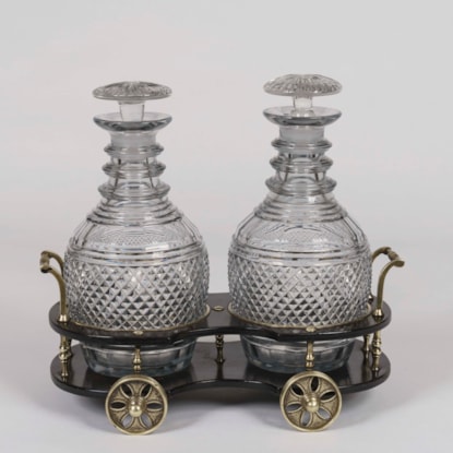 A Regency Papier-Mâché Decanter Wagon