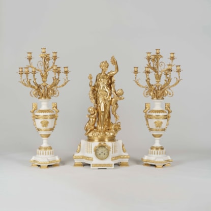 An Exhibition Quality Garniture de Cheminée By Jules Graux