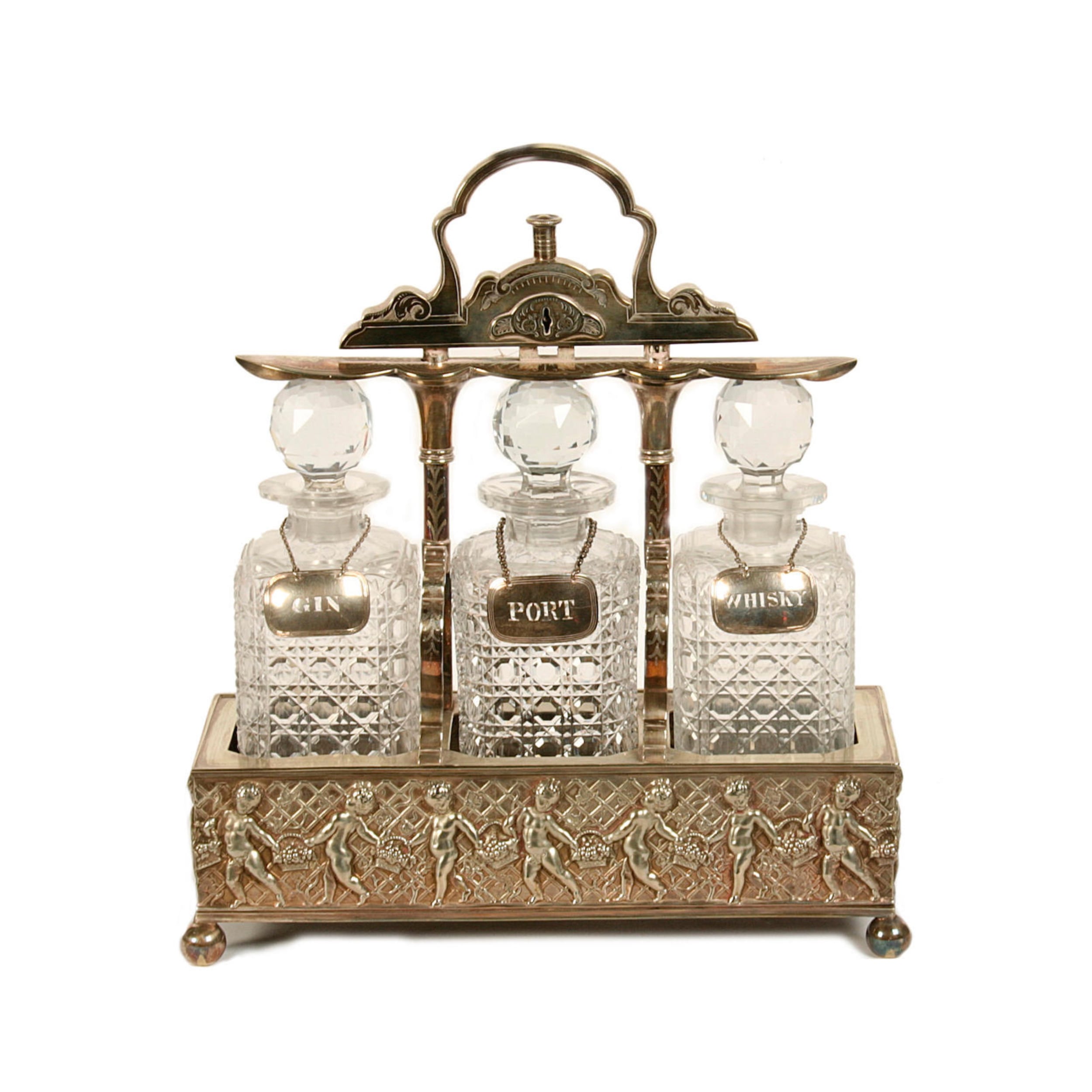 Crystal & Silver Plate Tantalus