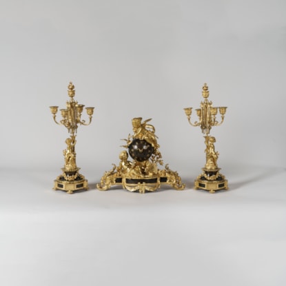 A Napoleon III Garniture de Chéminée By Henri Picard