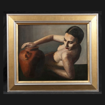 A Striking Painting in the Art Deco Manner by Helge Helme