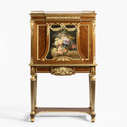 A Louis XVI Style Painted Secrétaire Cabinet attributed to Sormani