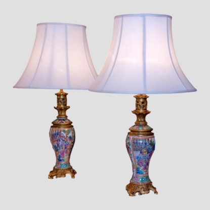 Fine Pair of Chinese Baluster form lamps