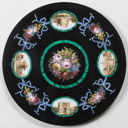 A Grand Tour Circular Table Top Possibly by Domenico Moglia