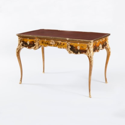 A Vernis Martin Bureau Plat in the Louis XV Manner By Henri Picard