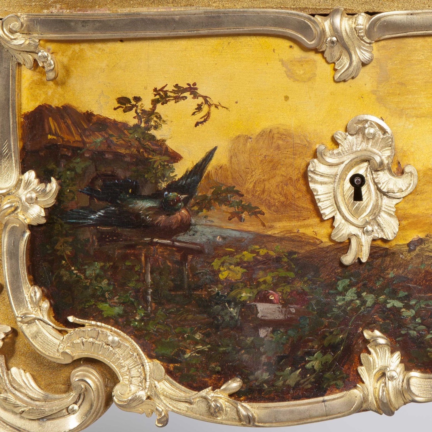 A Vernis Martin Bureau Plat in the Louis XV Manner By Henri Picard