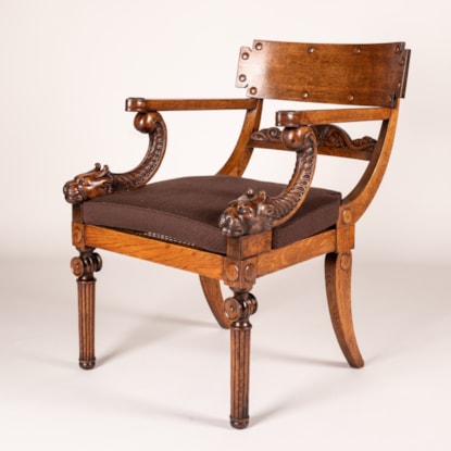 A Regency Period Klismos Armchair