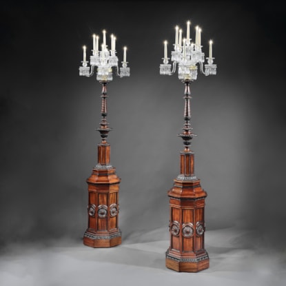 A Rare Pair of Georgian Floor-Standing Candelabra Attributed to Hancock & Rixon