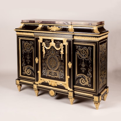 An Impressive Marquetry Inlaid Cabinet In the Louis XIV Manner