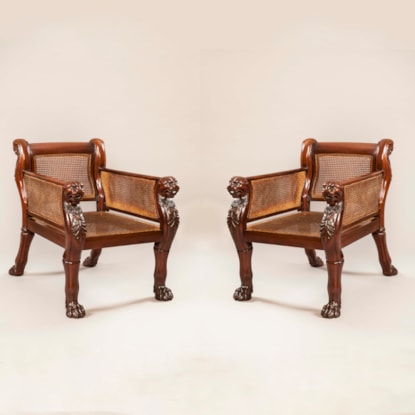 Magnificent Pair of Regency Drawing Room Chairs