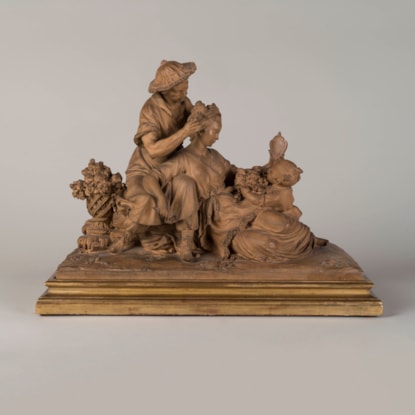 A Chinoiserie Sculptural Group After François Boucher