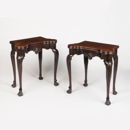 A Pair of Irish George II Mahogany Card Tables