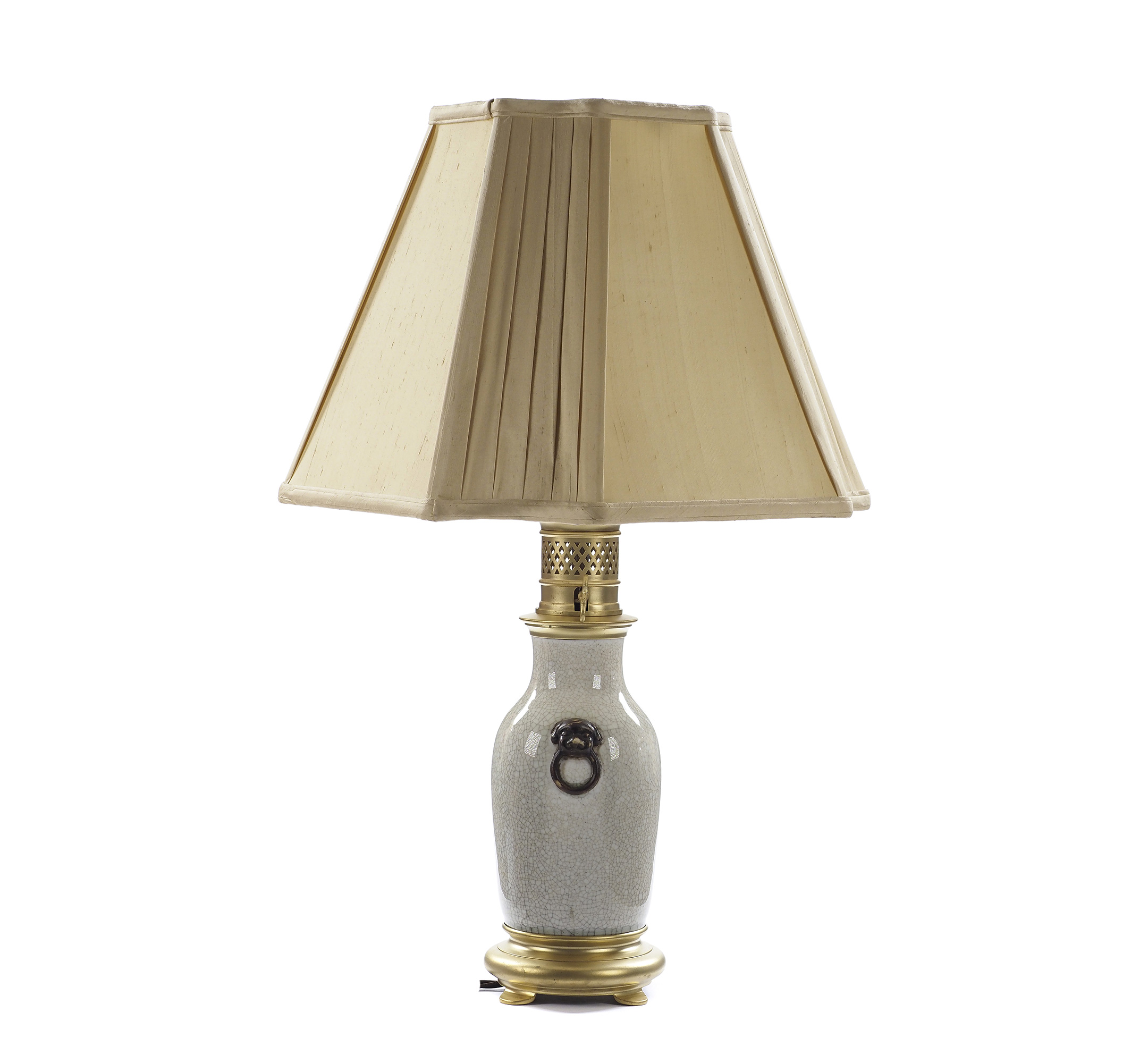 A Pair of Chinese Crackleware Lamps