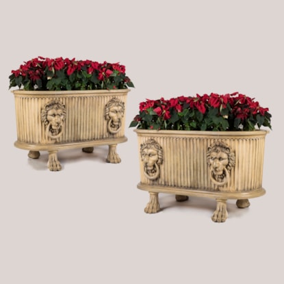 A Pair of Hand-Carved Neo-Classical Jardinières