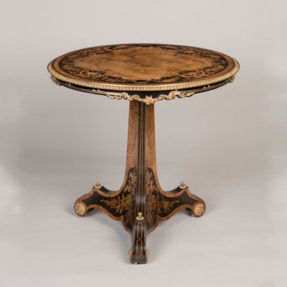 A Very Fine Marquetry Inlaid Table In the manner of Gillows