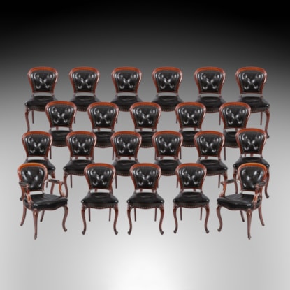 A Large Set of 22 Mid-19th Century Dining Chairs