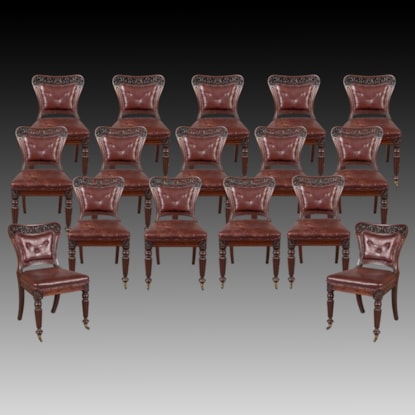 A Set of Sixteen Late Georgian Dining Chairs Attributed to Gillows