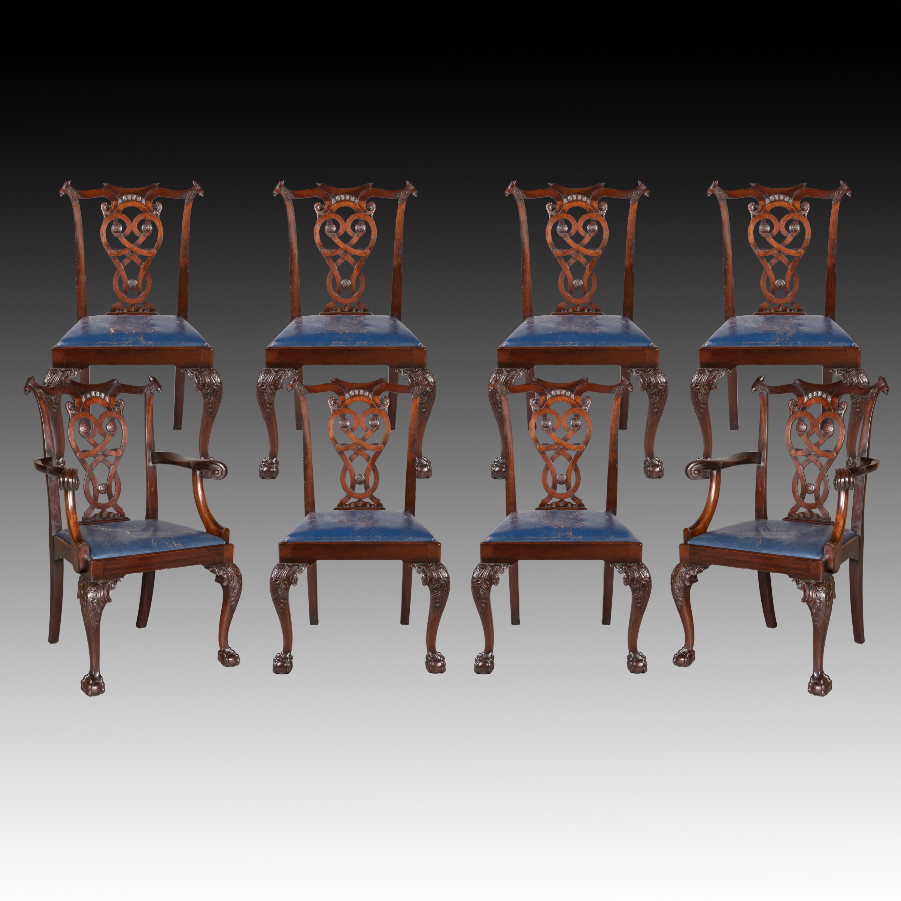 A Set of Eight Late George II Style Dining Chairs