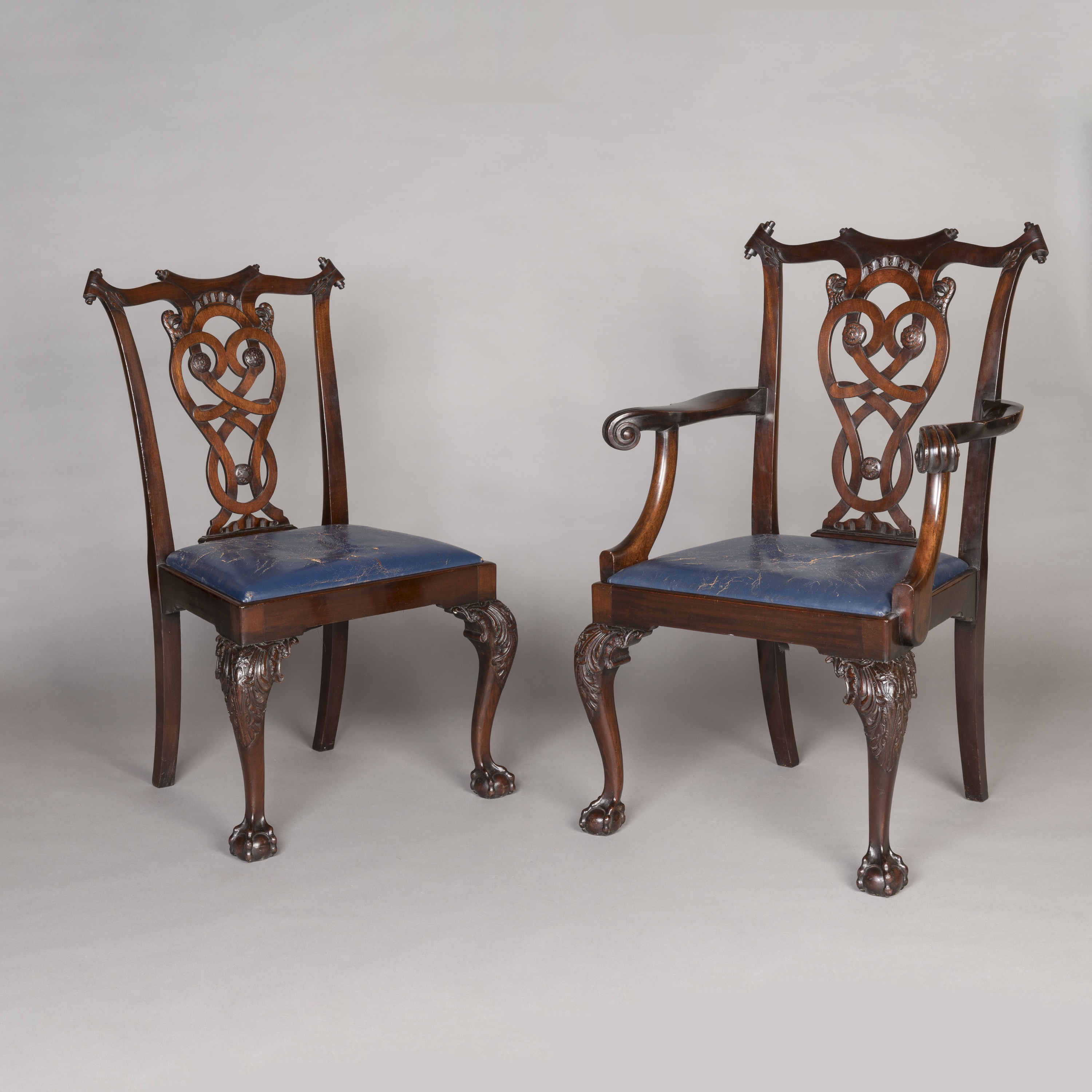A Set of Eight Late George II Style Dining Chairs