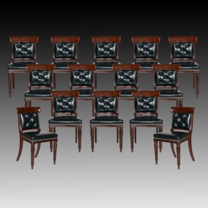 A Fine Set of 14 William IV Period Dining Chairs From His Majesty's Ministerial Home Office
