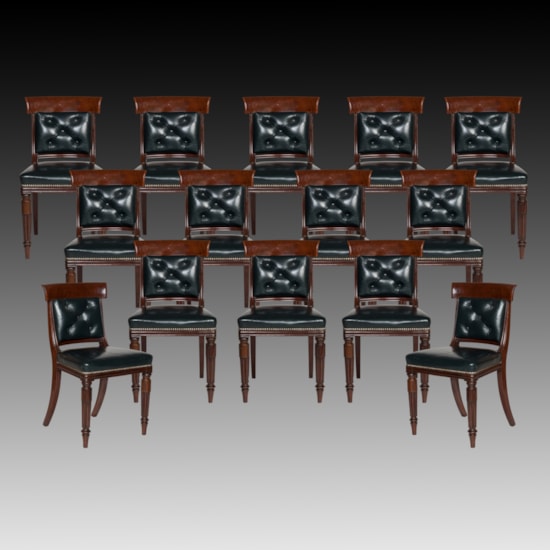 A Fine Set of 14 William IV Period Dining Chairs From His Majesty's Ministerial Home Office
