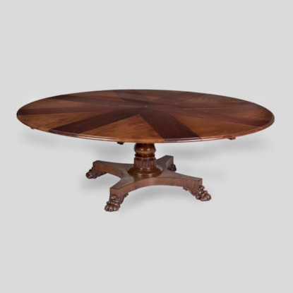 A Rare 'Jupe's' Extensible Mechanical Action Circular Dining Table By Johnstone & Jeanes of New Bond Street