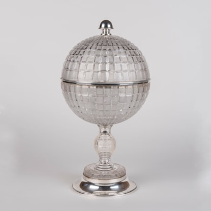 A Rare Art Deco Crystal Drinks Globe