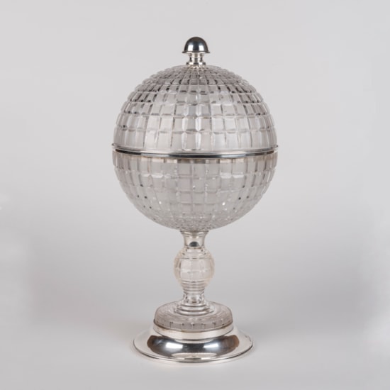 A Rare Art Deco Crystal Drinks Globe