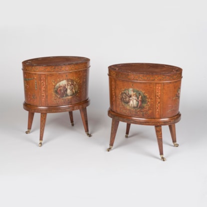 A Rare Pair of Cellarettes in the Adam Manner
