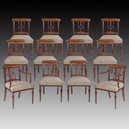 A Fine Set of Twelve George III Period Mahogany Dining Chairs