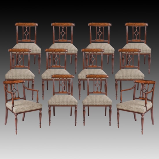 A Fine Set of Twelve George III Period Mahogany Dining Chairs