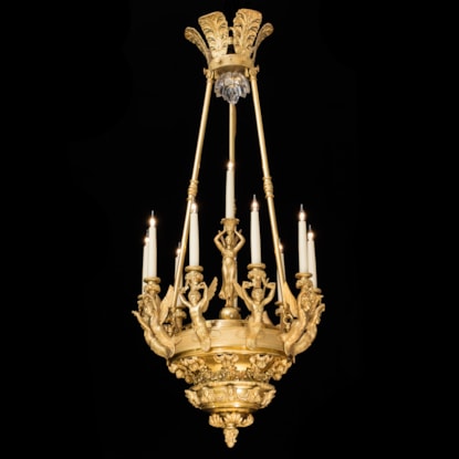 A French Empire Style Ormolu 10-Light Chandelier