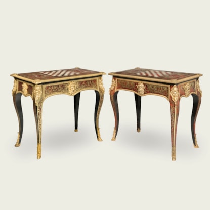 A Fine Pair of Games Tables attributed to Thomas Parker
