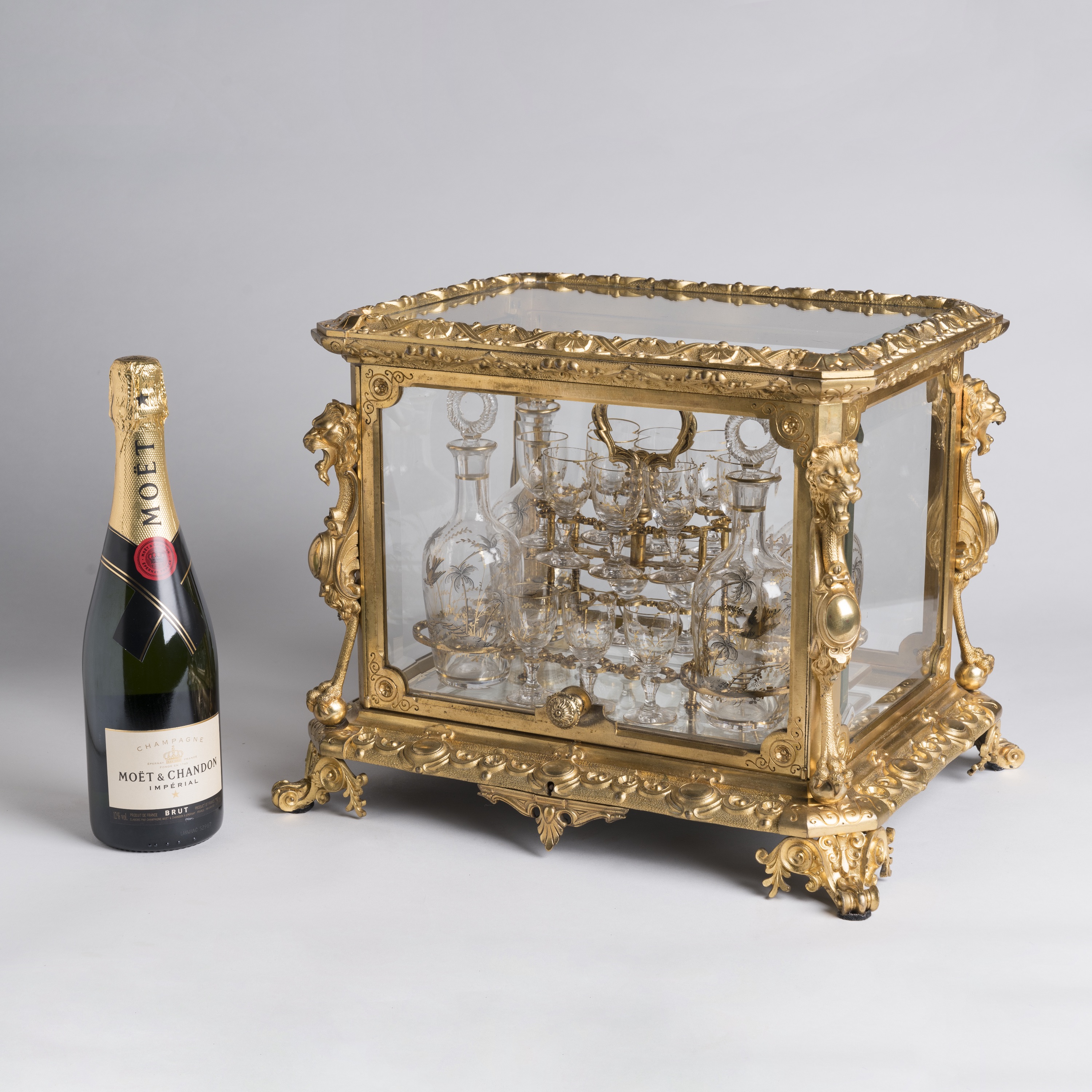 An Exquisite and Complete French Ormolu-Mounted Cave à Liqueur