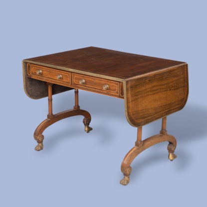 A Regency Brass-Mounted Rosewood Sofa Table