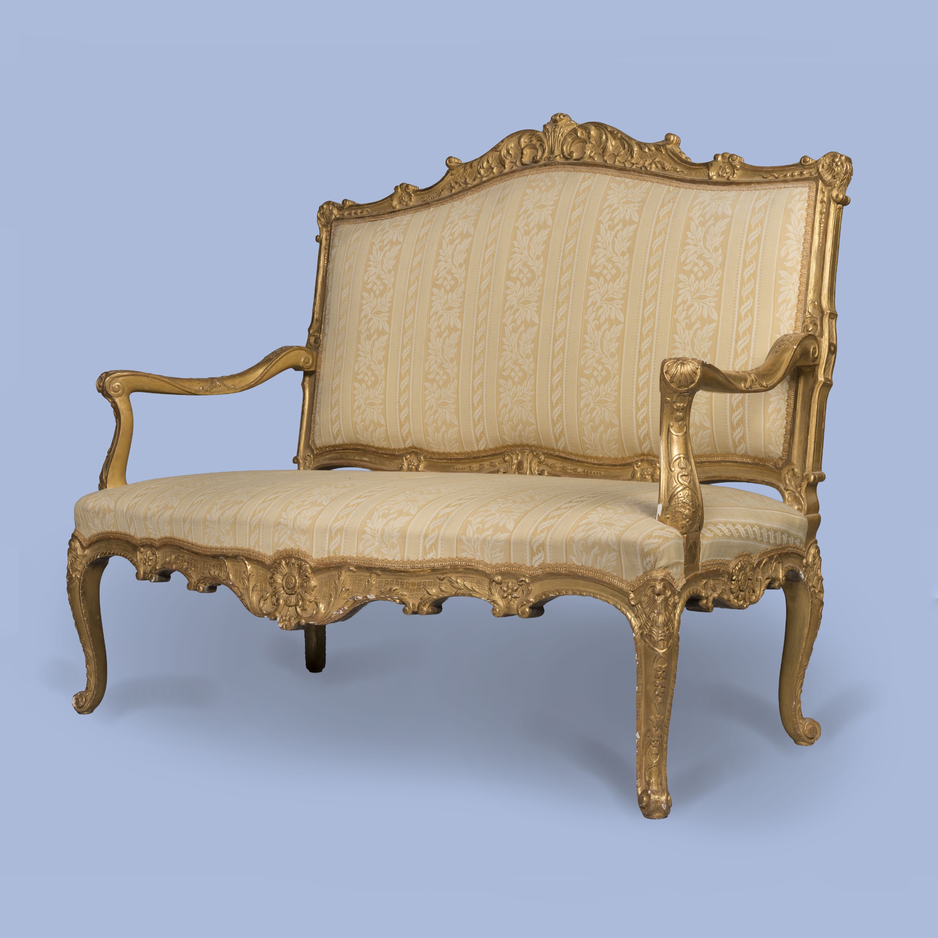 A Good Giltwood Canapé in the Louis XVth Manner