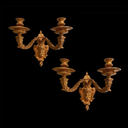 A Pair of French Ormolu Wall Appliques
