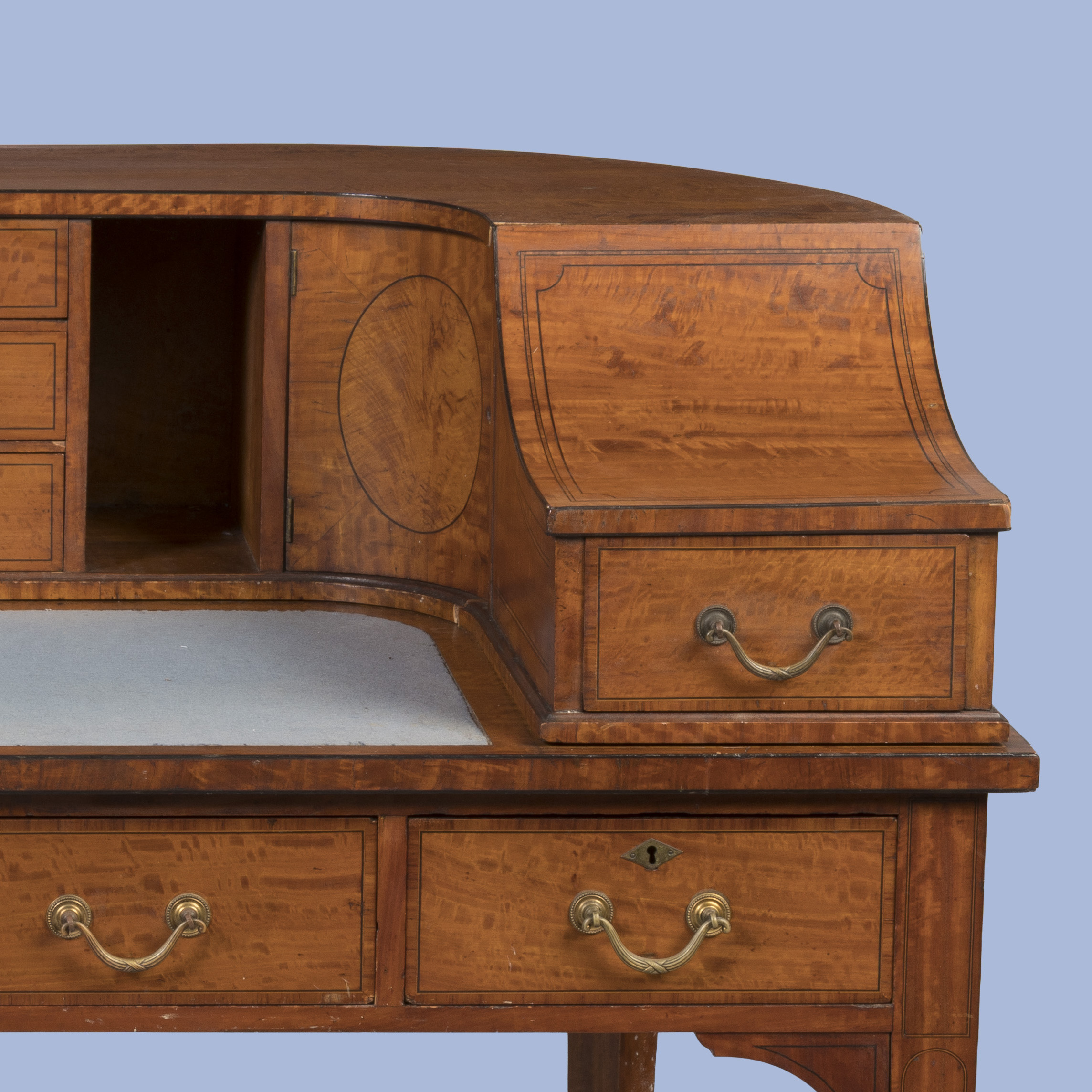 An Edwardian Satinwood 'Carlton House' Desk
