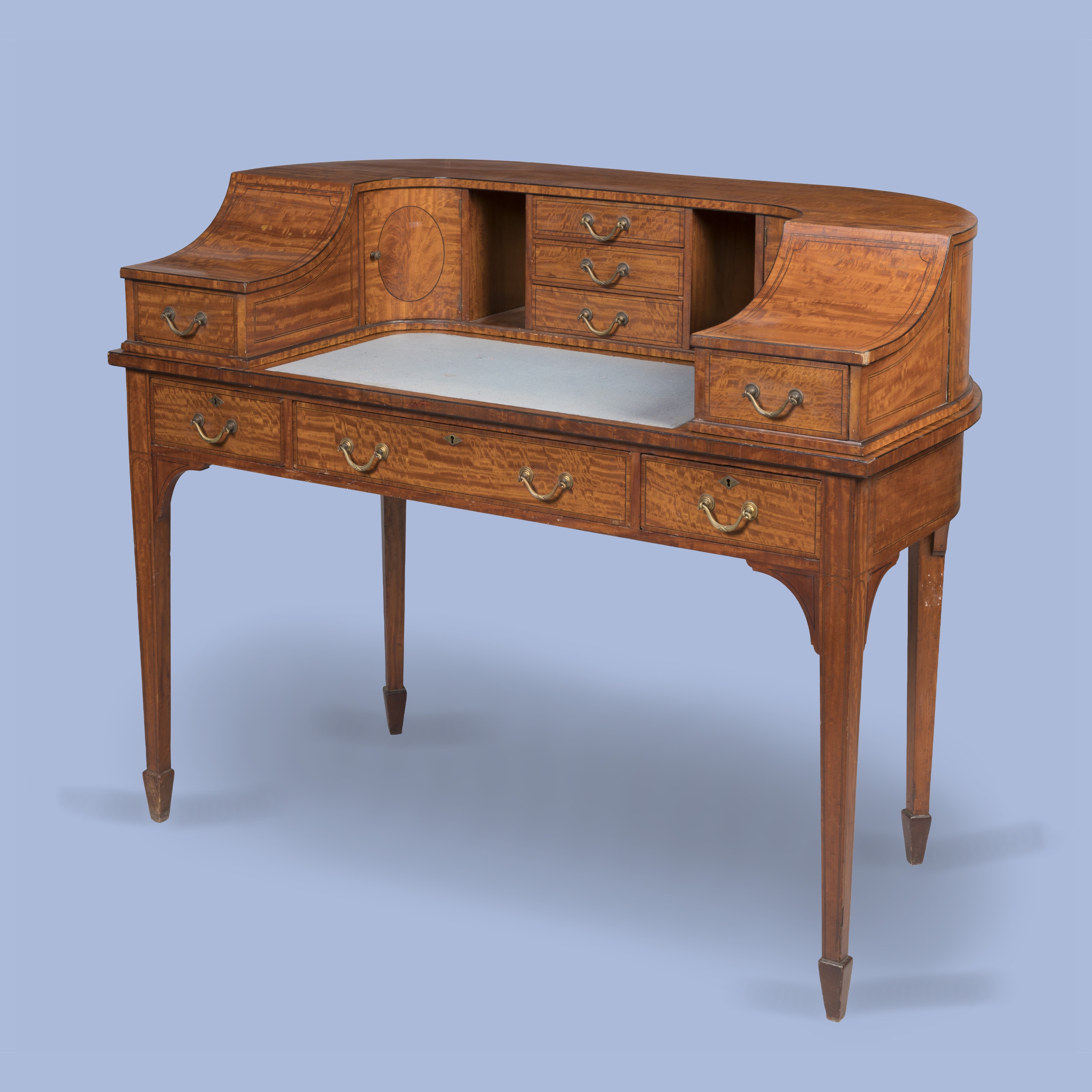 An Edwardian Satinwood 'Carlton House' Desk