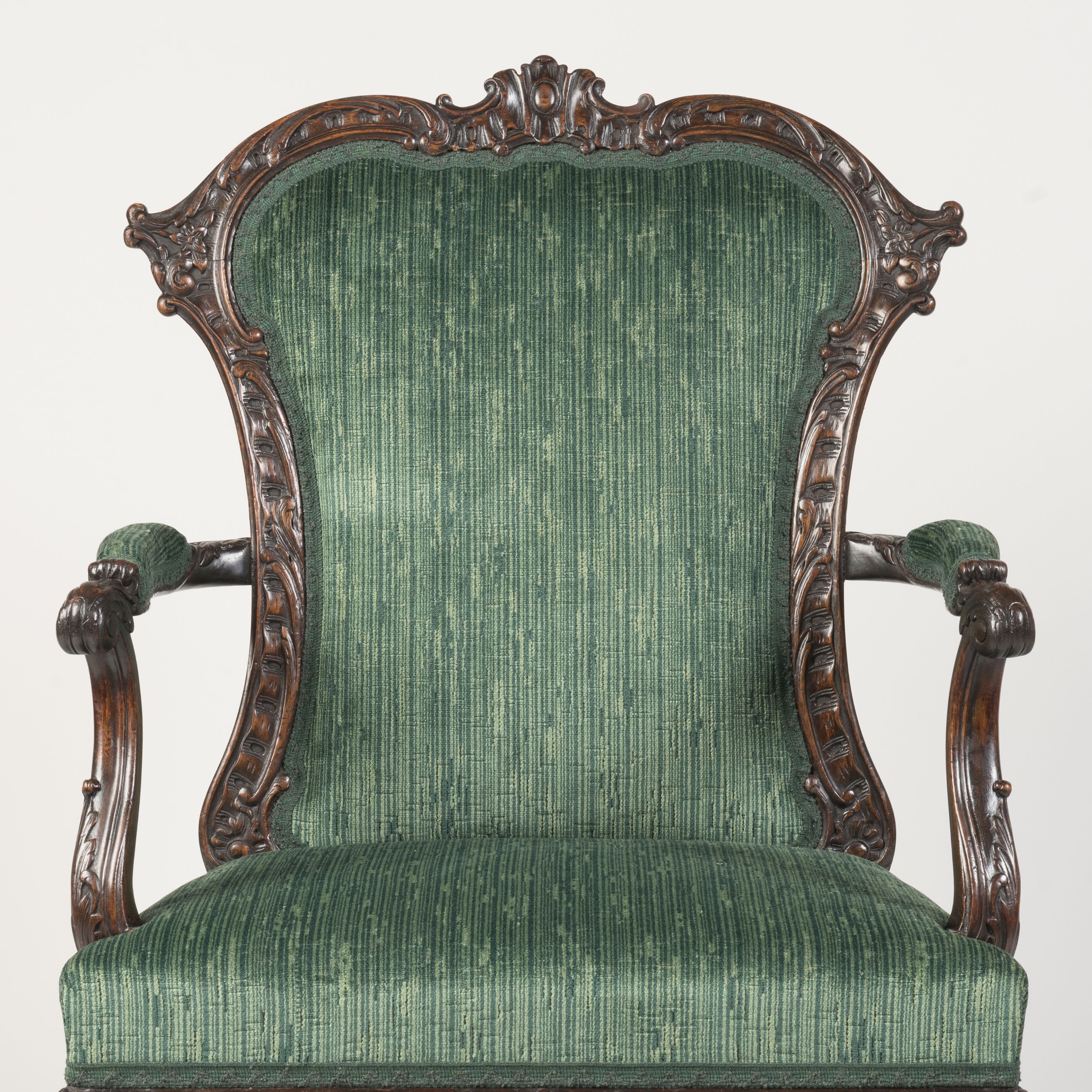 A Pair of Mahogany Chippendale Style Armchairs
